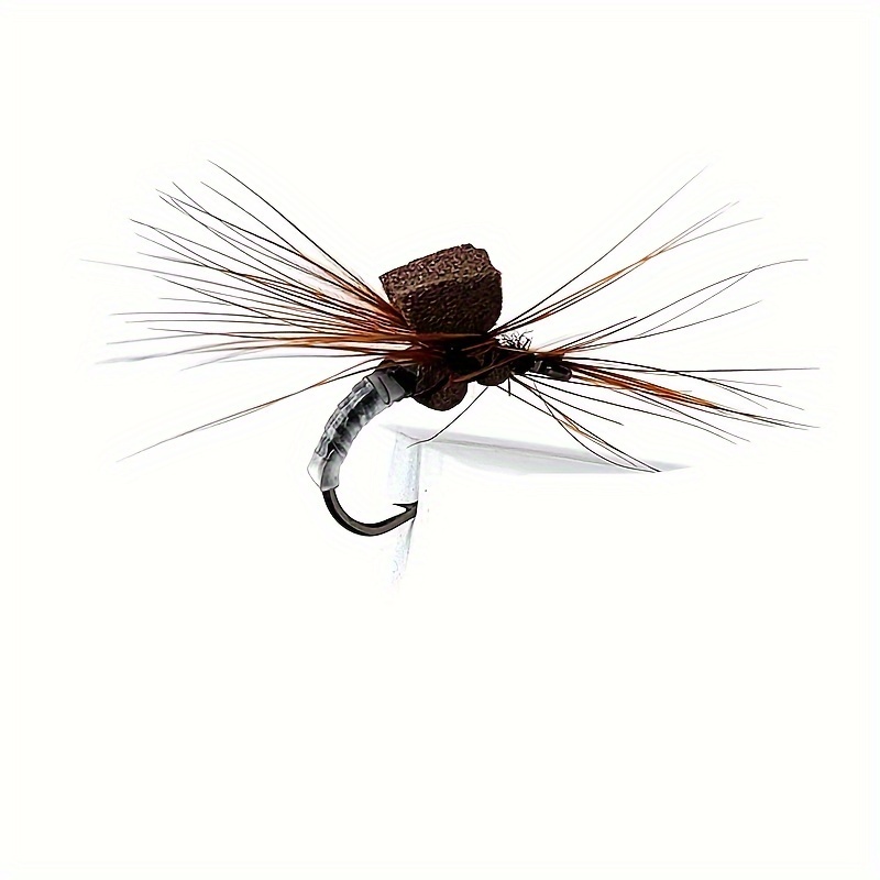 

8pcs Brown Iron Fishing Lures, Insect For Trout, Bass, - Floating Fly Fishing Flies