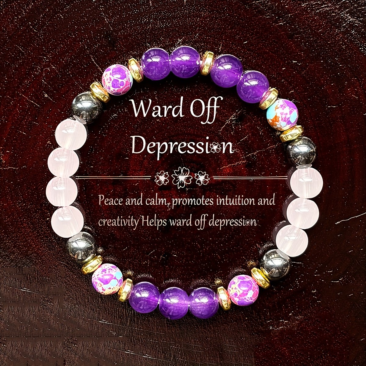 

1pc Balance Vitality Unisex Solid Handmade Beaded Bracelet, Peace And , Promotes And , For Jewelry Gift