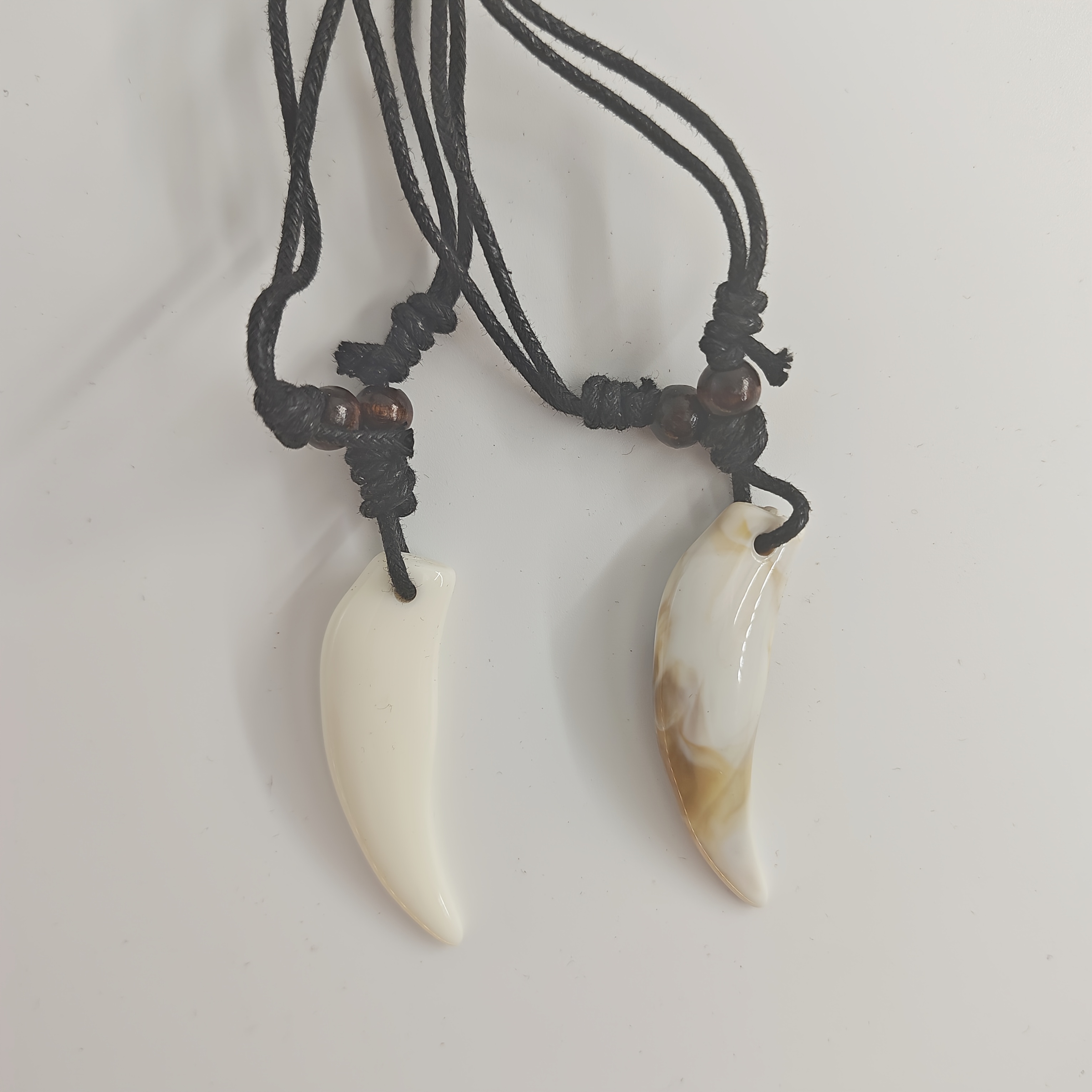 2pcs Vintage Wolf Tooth Necklace Set, Ethnic Style Gift