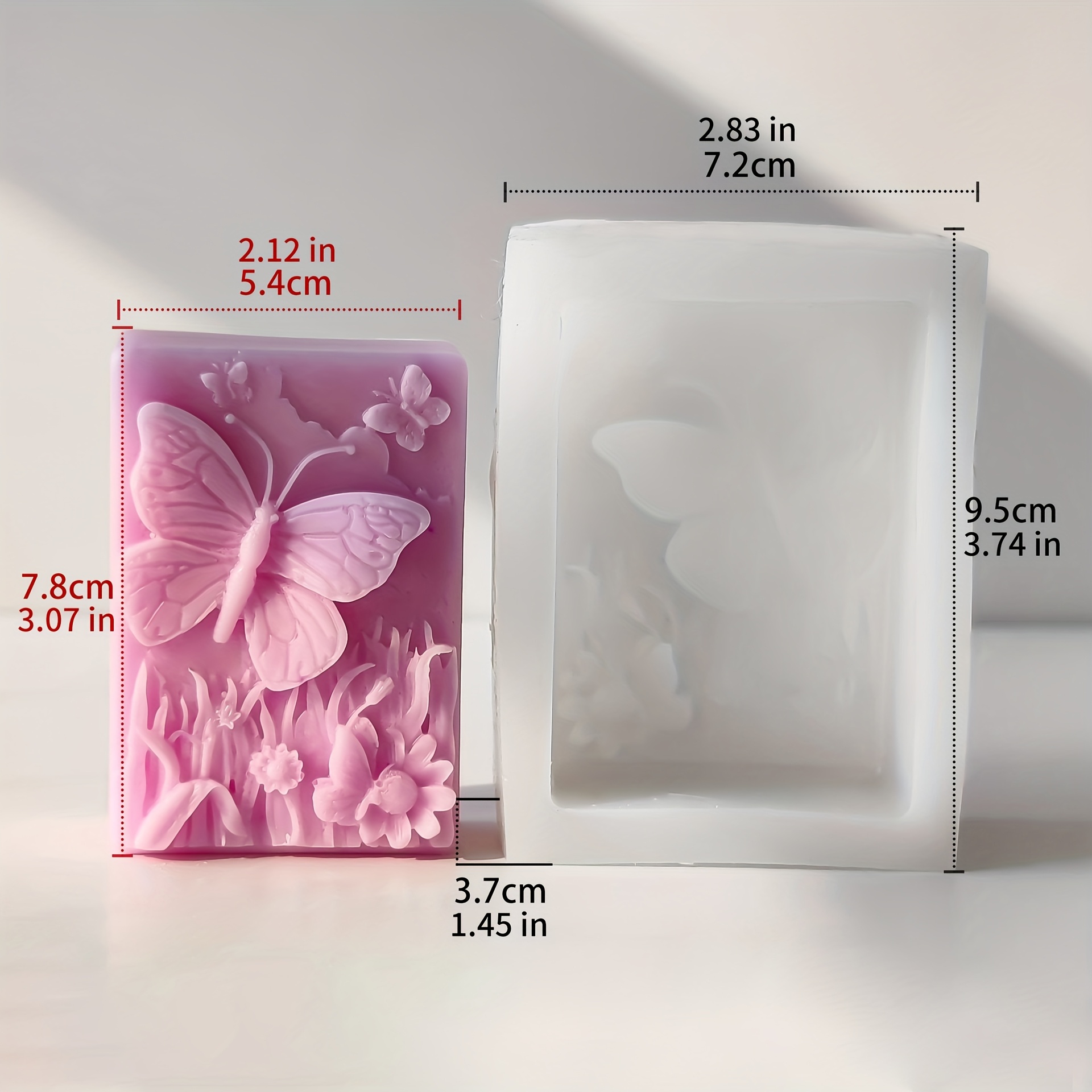 A Soap Silicone Mold With Flower/dragonfly/ Pattern