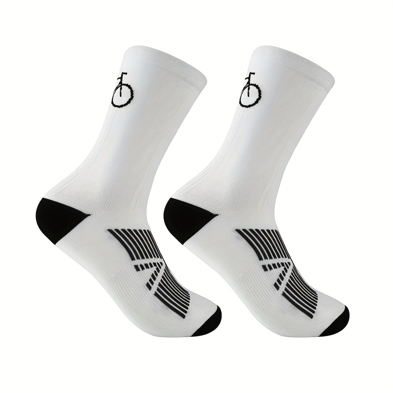 E-shop 1 Paar hochelastische Sportsocken mit verstärktem Zeh - flach, reibungsarmes Design, atmungsaktiv und schweißabsorbierend für Radfahren, Laufen