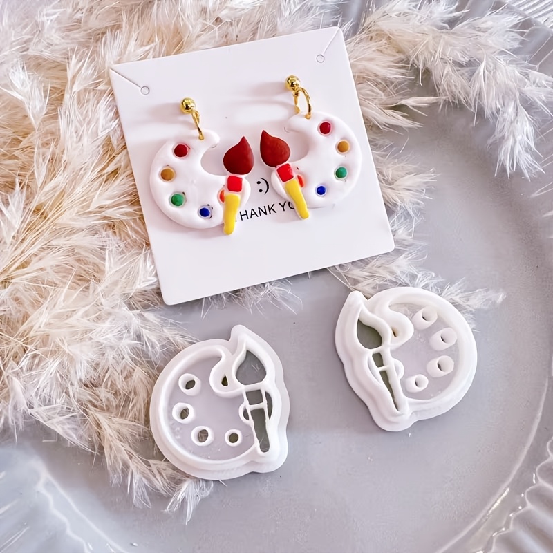 TEMU 2pcs Coupe-Pâte Polymère pour la Création de Bijoux, Matériau Spécial en Résine Polyester, Moule Creux de 3D, Idéal pour la Fabrication de