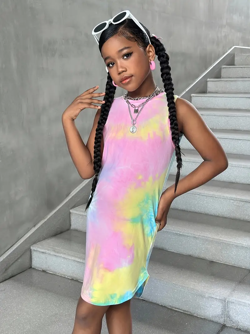 tie and dye dresses design Cotton Tie dye dress with pockets