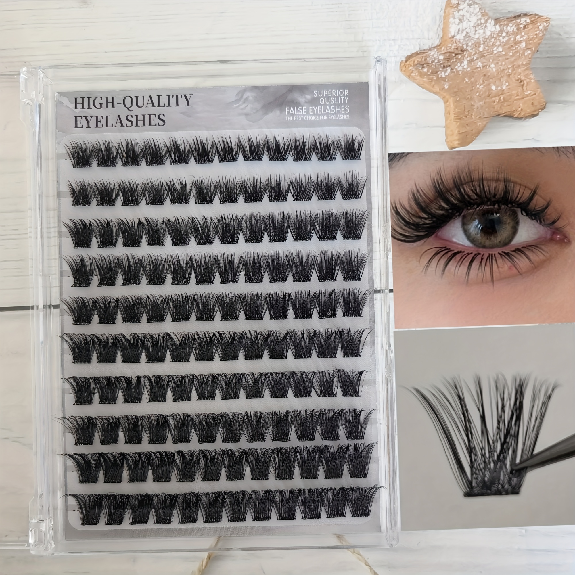 Image of Glue-free Direct False Eyelashes - 120 Clusters, High Volume Cross-style Eyelash Clusters, Suitable For Role-playing, Glue-free Falsies