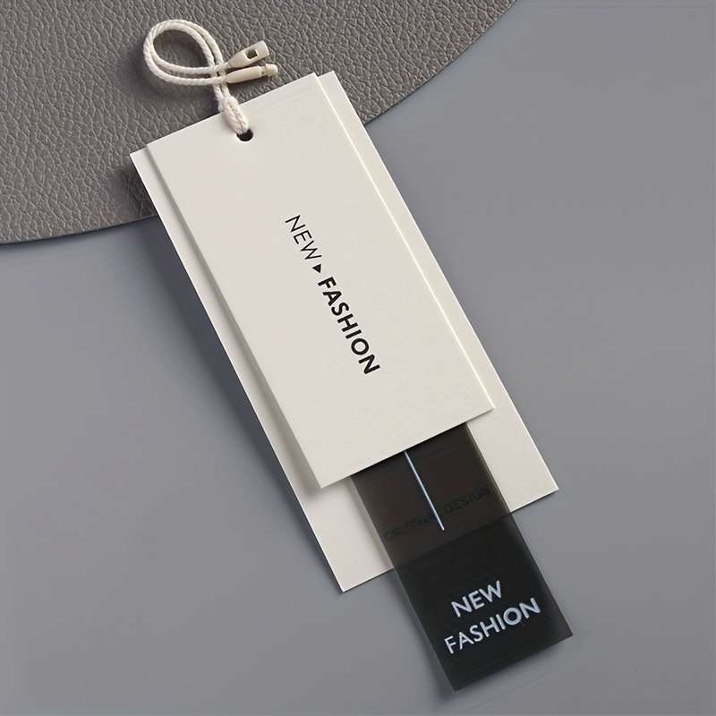 TEMU 10pcs Simple Universal Clothing Hang Tags, Thickened Soft Glue Clothes Hanging Tag, Suitable For Thickening Clothes Hanging Cards, Anti-removal