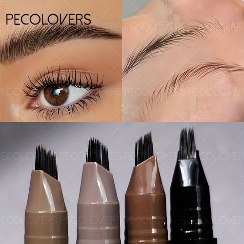 tattoo eyebrow 3 ink pen waterproof fork pencil brow eyes makeup female cosmetics