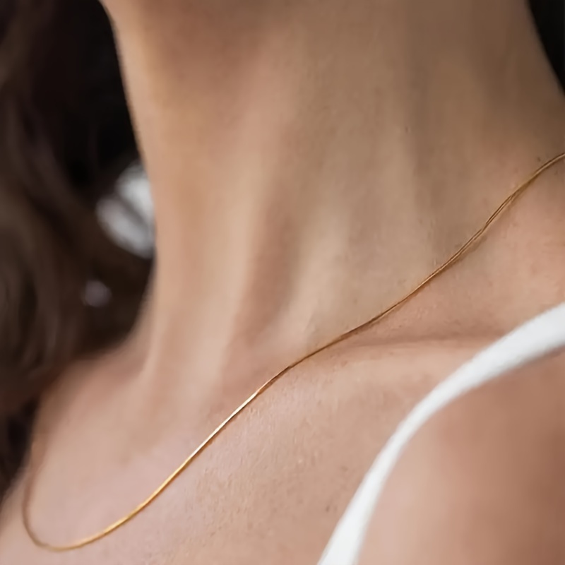 925 Silver Snake Bone Chain Necklace for Women