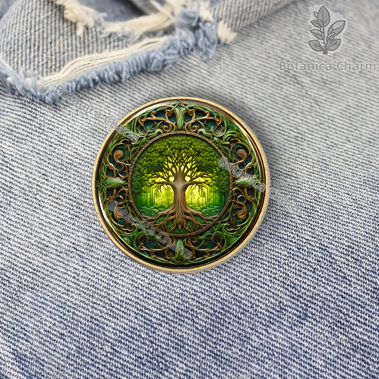 Vintage Unique Tree Of Life Round Badge, Round Metal Brooch, Perfect Gift , Gift For , Clothing Additions