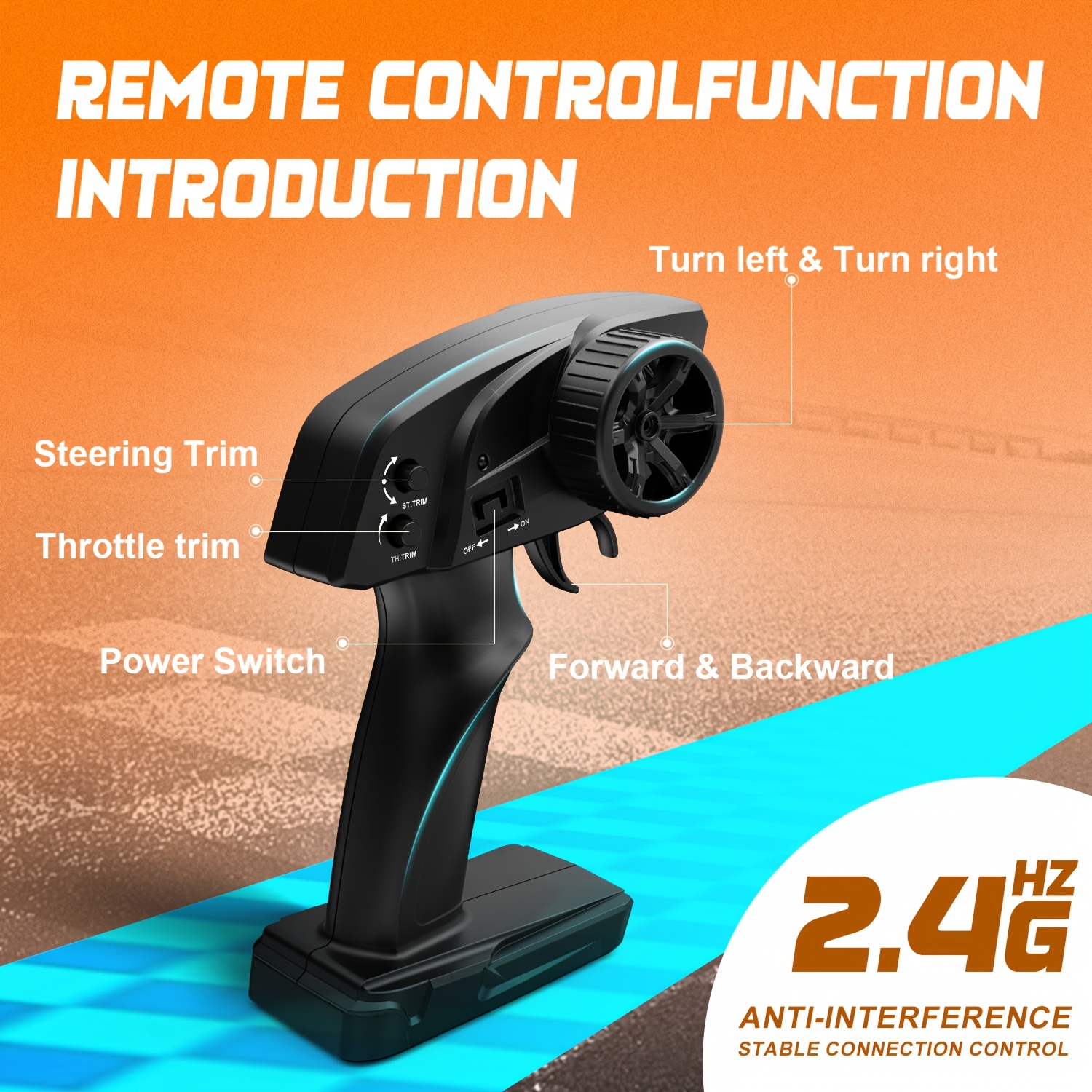 1:16 RC Car, 48Km/h 4WD RC Off-road Vehicle with High Speed Motor, RC Stunt Car with Metal Hydraulic Shock Absorber And Alloy Differential, High Speed Drift Truck, RC Off-road Toy, Ideal Holiday Gift