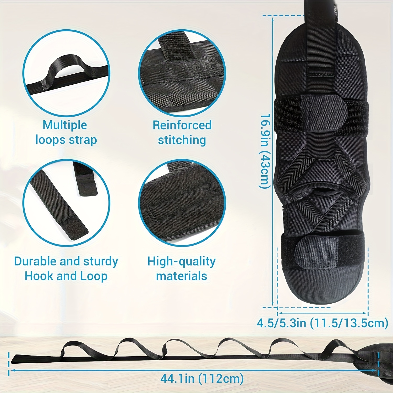 TEMU Yoga Stretch Belt With Ring, Thigh Recovery Assist Pull Strap, Leg Belt, Non-elastic Stretching Belt For Stretching Equipment, Yoga Relaxation