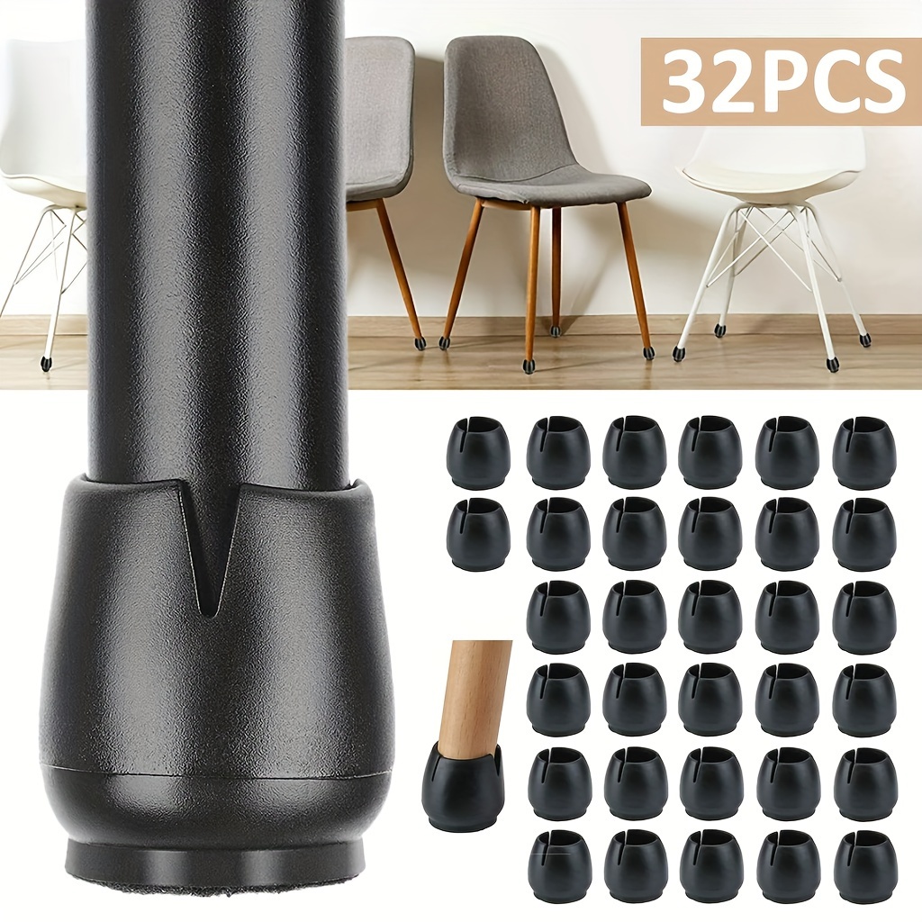 black silicone chair leg caps durable floor protectors home Temu