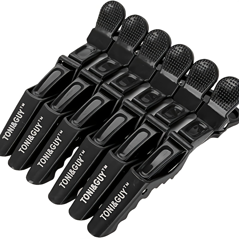 TEMU Black Alligator Clips For Hair Styling 6 Pack - Professional Alligator Hair Clips For Women, Hair Clip For Women, Hair Clips For Styling - Firm