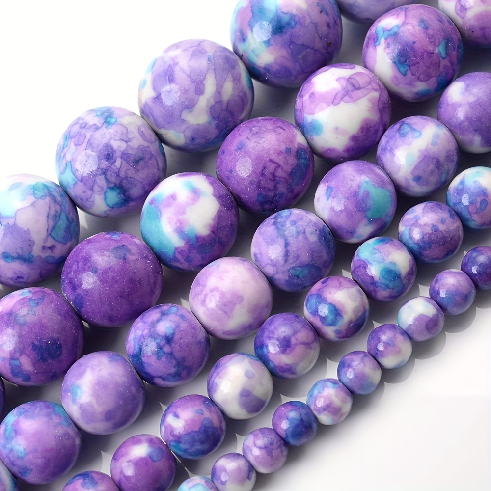 Image of Natural Stone Beads Colorful Round Loose Bead For Jewelry Making Bracelet Charms Additions 4/6/8/10/12mm