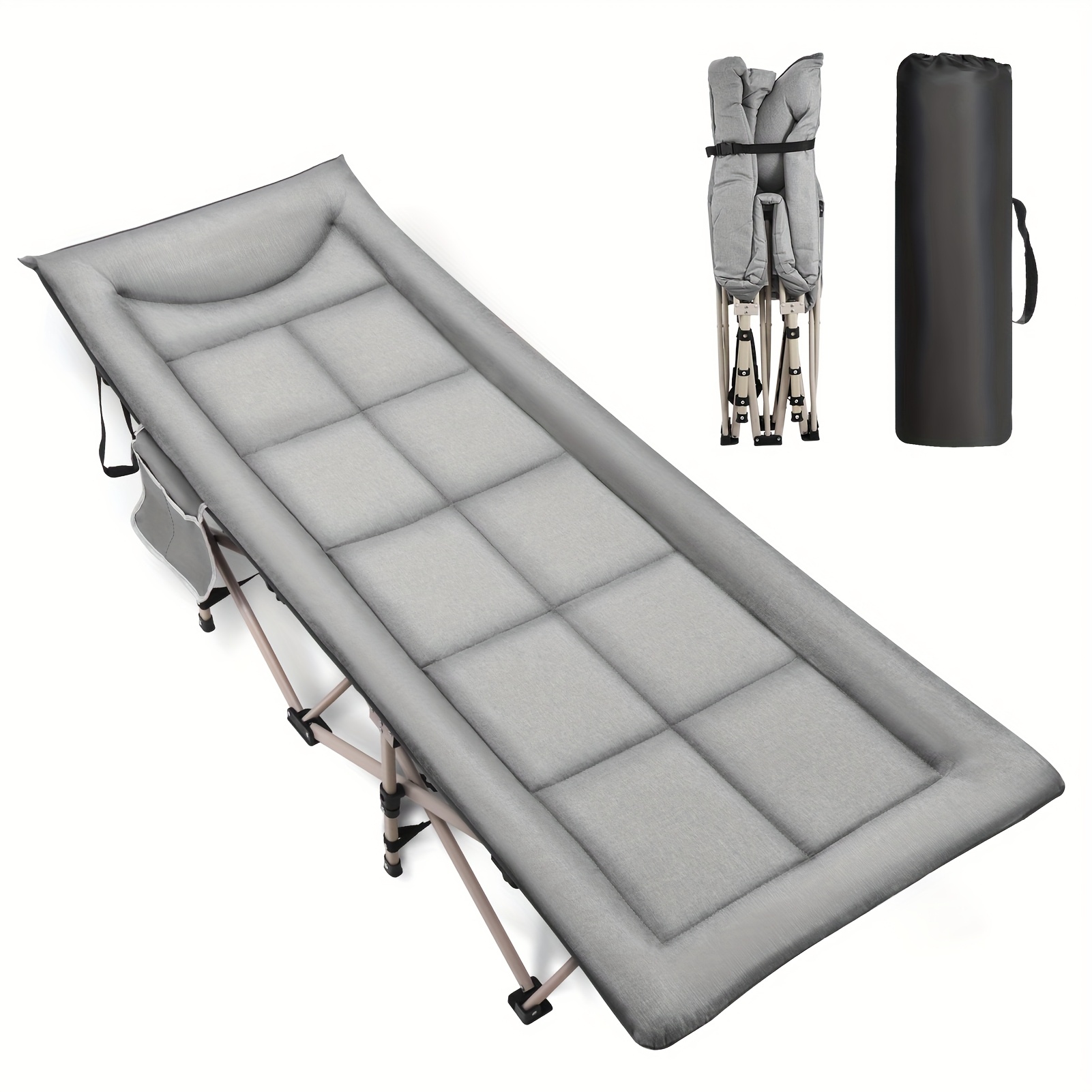 TEMU 1pc Camping Bed Folding Extra Wide Folding Bed Outdoor Garden Indoor Camping Beds, Camping Beds, Folding Guest Beds For Indoor, Outdoor, Beach