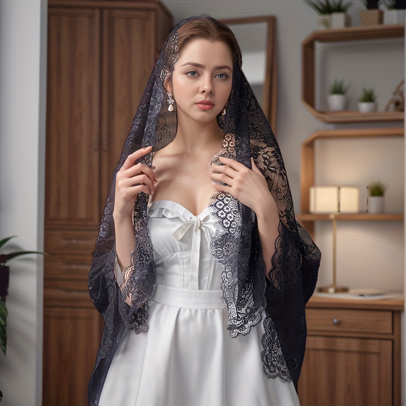 womens lace veil cape wedding mantilla tulle - Temu Georgia