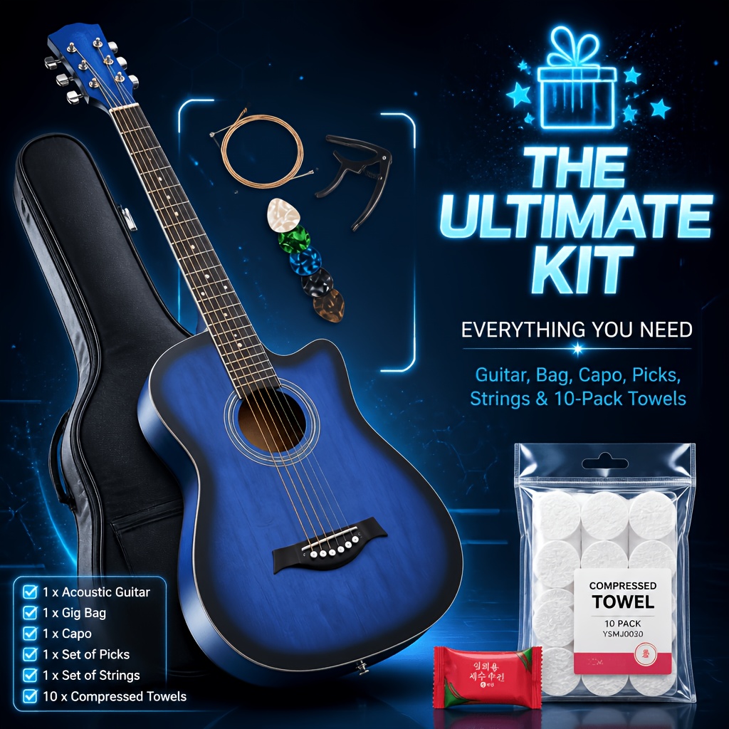 38 Inch Cutaway Acoustic Guitar Suitable for Music...