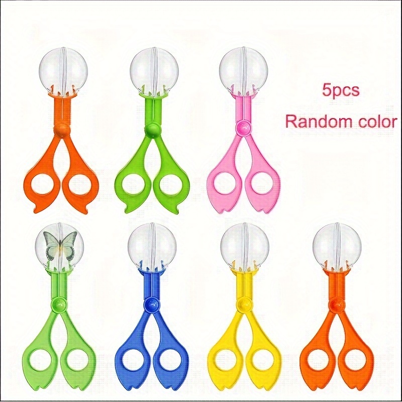 

5pcs Outdoor Adventure Insect Catching Tool, Color Bubble Large Bead Clip Insect Clip Scissors Clip Bug Catching Clip.