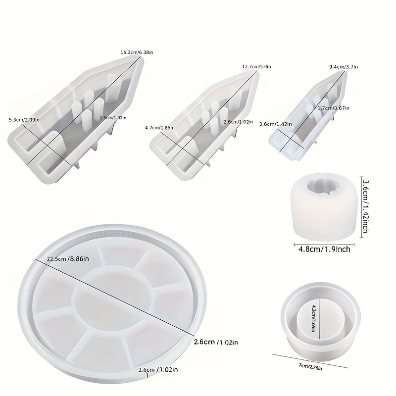 6pcs Resin Silicone Mold For Jewelry, Including Heart, House, Pumpkin Decorative Plates For Home Desktop Ambiance, Festive Gifts, Resin Plaster Crafts, And Silicone Molds