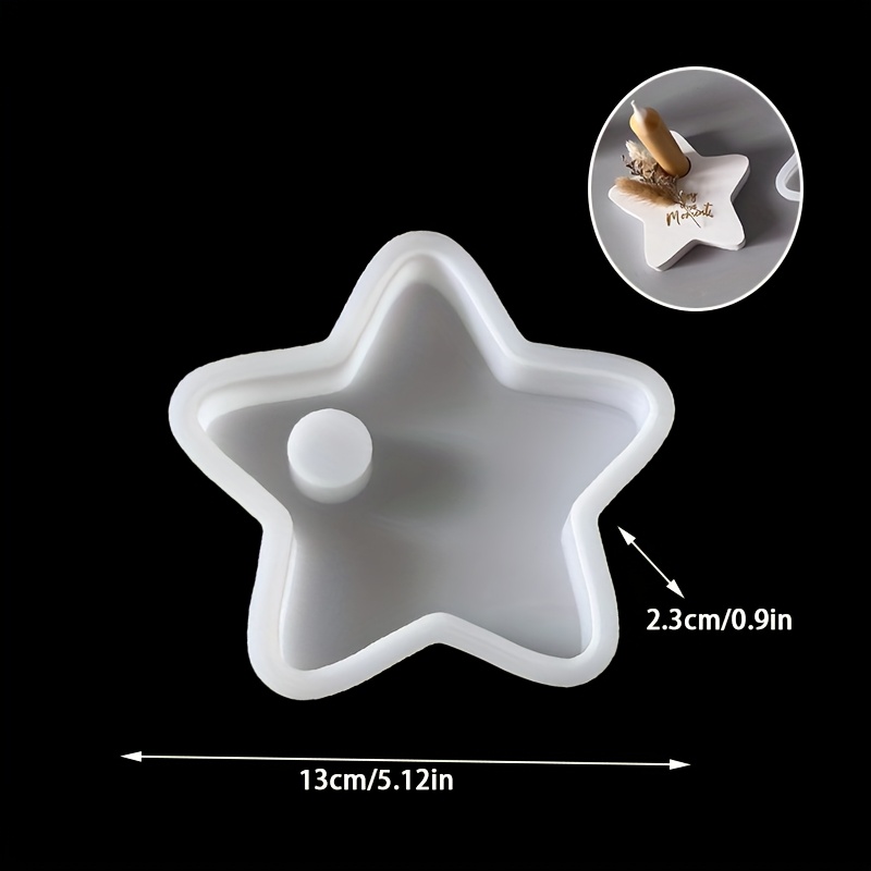 Dnejiu Star-shaped Mold Compatible For Silicone/plaster/resin - Multi-point Star With Central Hole Diy Mould For Making, , Wax & Epoxy Casts - Handmade Craft Template