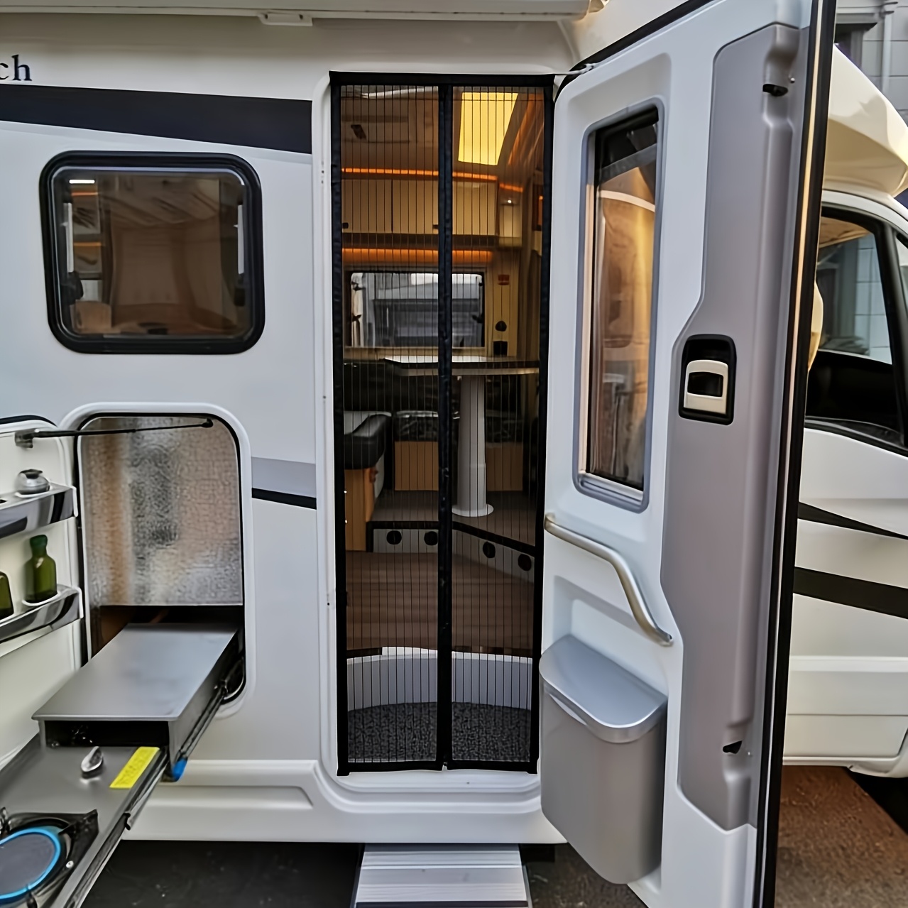 E-shop ITECHJOYBlack Magnetischer Netzschutzvorhang | Tür-Insektenschutznetz für Wohnmobil, Terrasse, Garage, Balkon | Mückensicher, Fliegenabwehr,