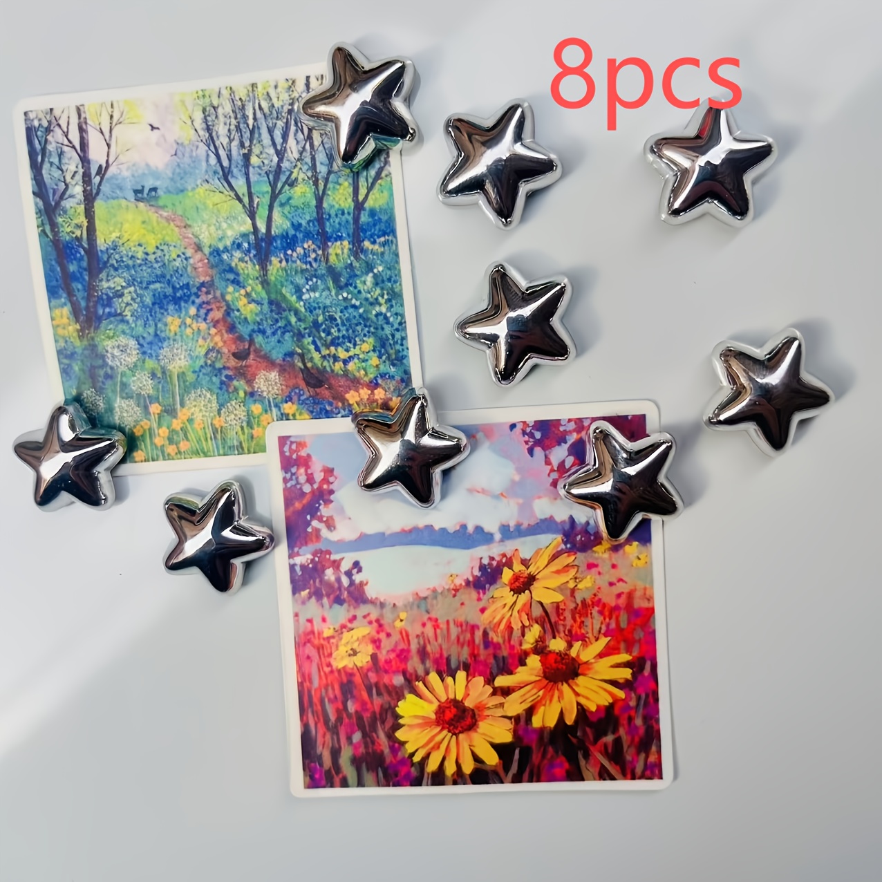 8pcs Cute Cartoon Star Fridge Magnets - Suitable For Kitchen, Office, And Home Decor, Ideal Holiday Gift, Office Decoration | , Magnetic Decor