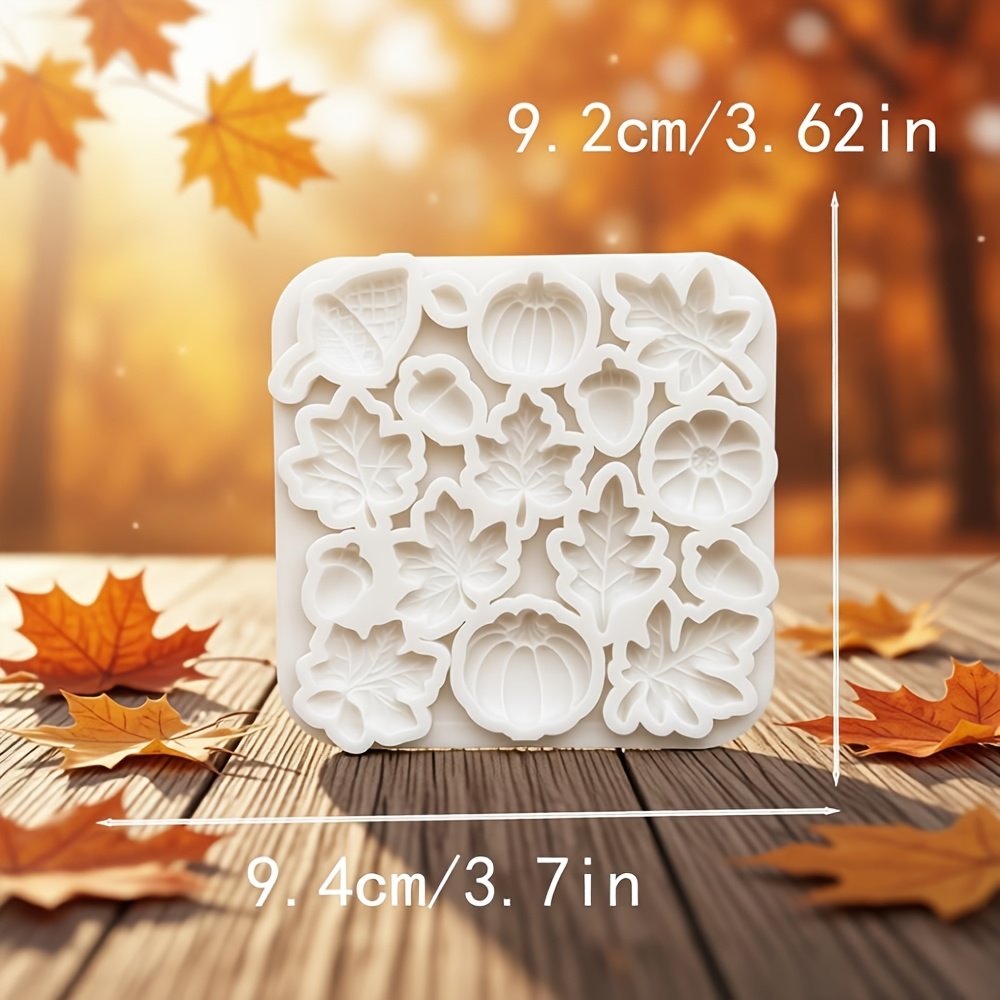 1pc, Autumn Theme Cake Baking Silicone Mold, Pumpkin, Maple Leaf, , Leaves, Fondant Chocolate Jelly Cake Decoration Molds