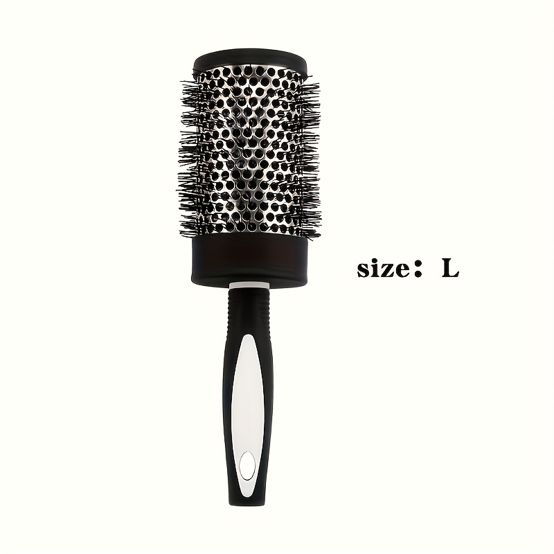 E-shop 1 Stück Professioneller Hitzebeständiger Rundstab-Kamm - Aluminiumlegierungskern mit Nylonborsten, Hohlleitungsdesign & Verlängerter Griff für