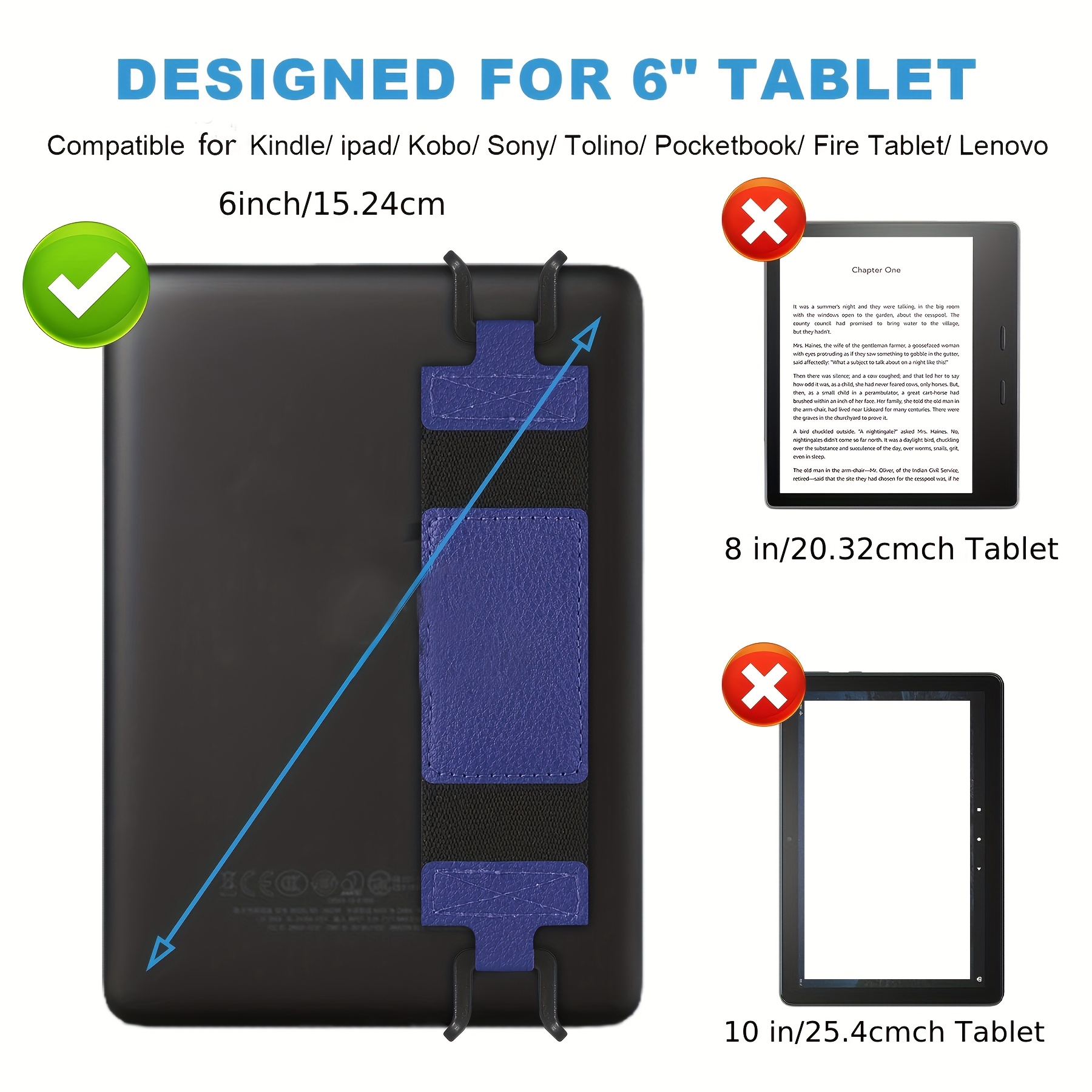 Security Hand Strap For Kindle E-Readers- Suitable For 6-6.8 Inch Kindle 2022/Voyage/ Paperwhite Signature Silicone Finger Grip