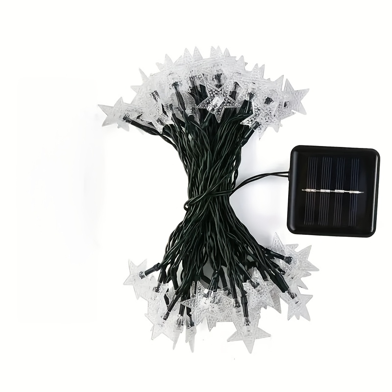 TEMU 1pc Of 50 Led Solar Red, White, And String Lights, July 4th Holiday Decoration For Outdoor Yards, Suitable For American Mardi Gras, Independence