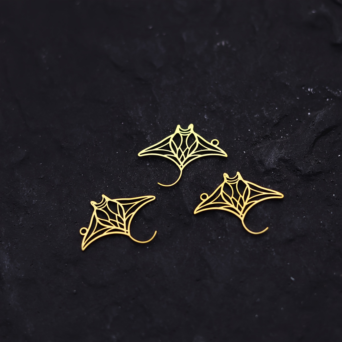 TEMU Ensemble de 3 pendentifs en acier inoxydable "Poisson " Série Océan Creux pour la création de bijoux, pour hommes et femmes