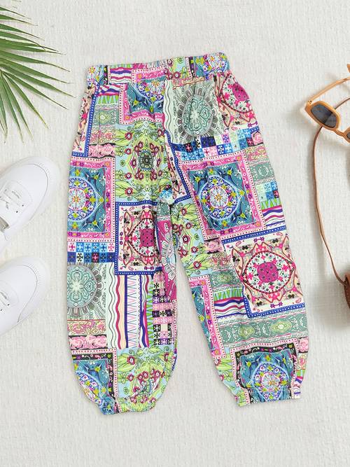 funds girls new fashionable multi woven wide leg lantern pants for outdoor