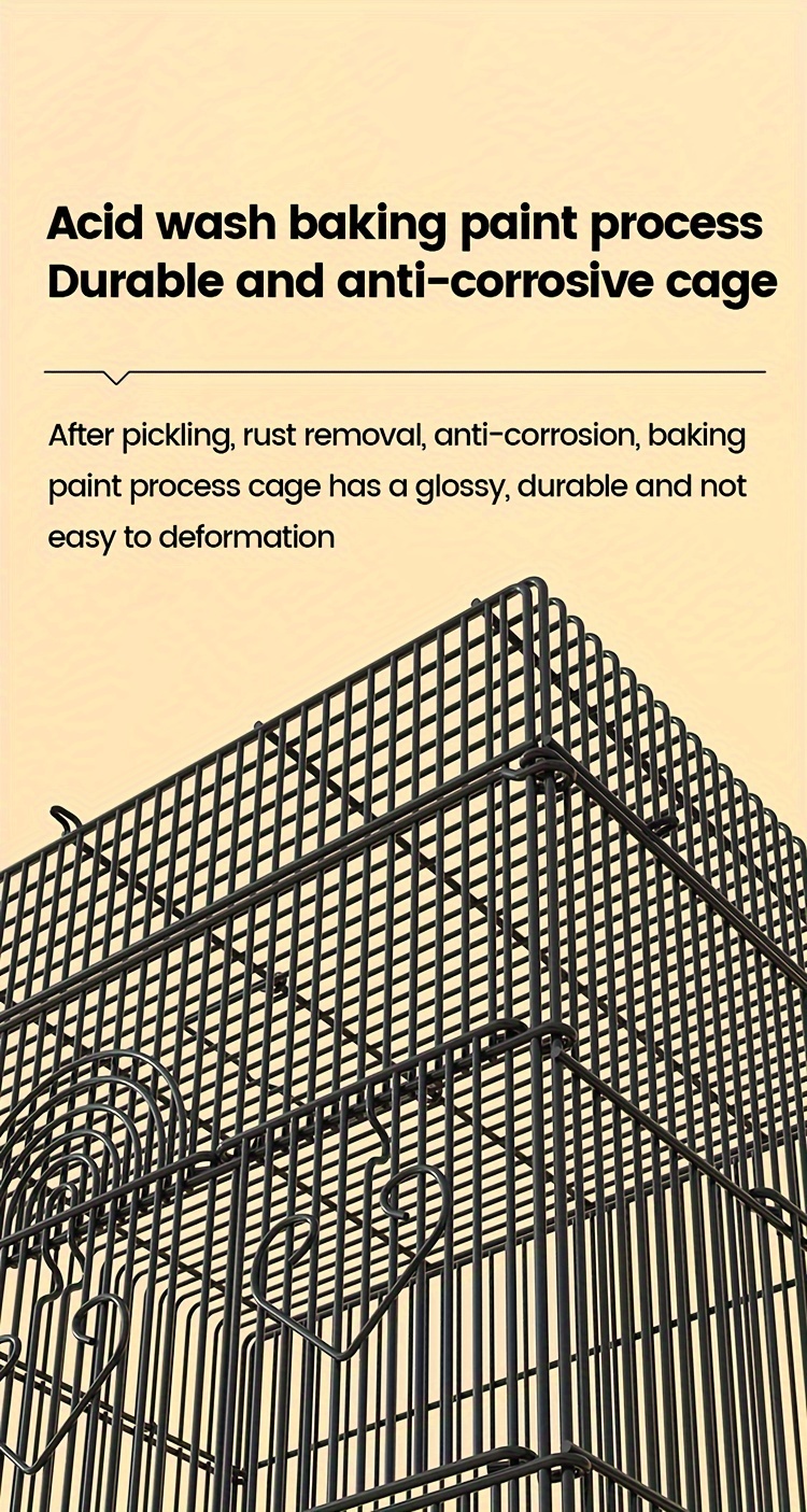 heavy duty metal bird cage with 0 8cm wire   durable small pet cage for squirrels rabbits hamsters small animals easy   secure latches ventilation grills small animal cage sleek metallic   sturdy construction Product details 4