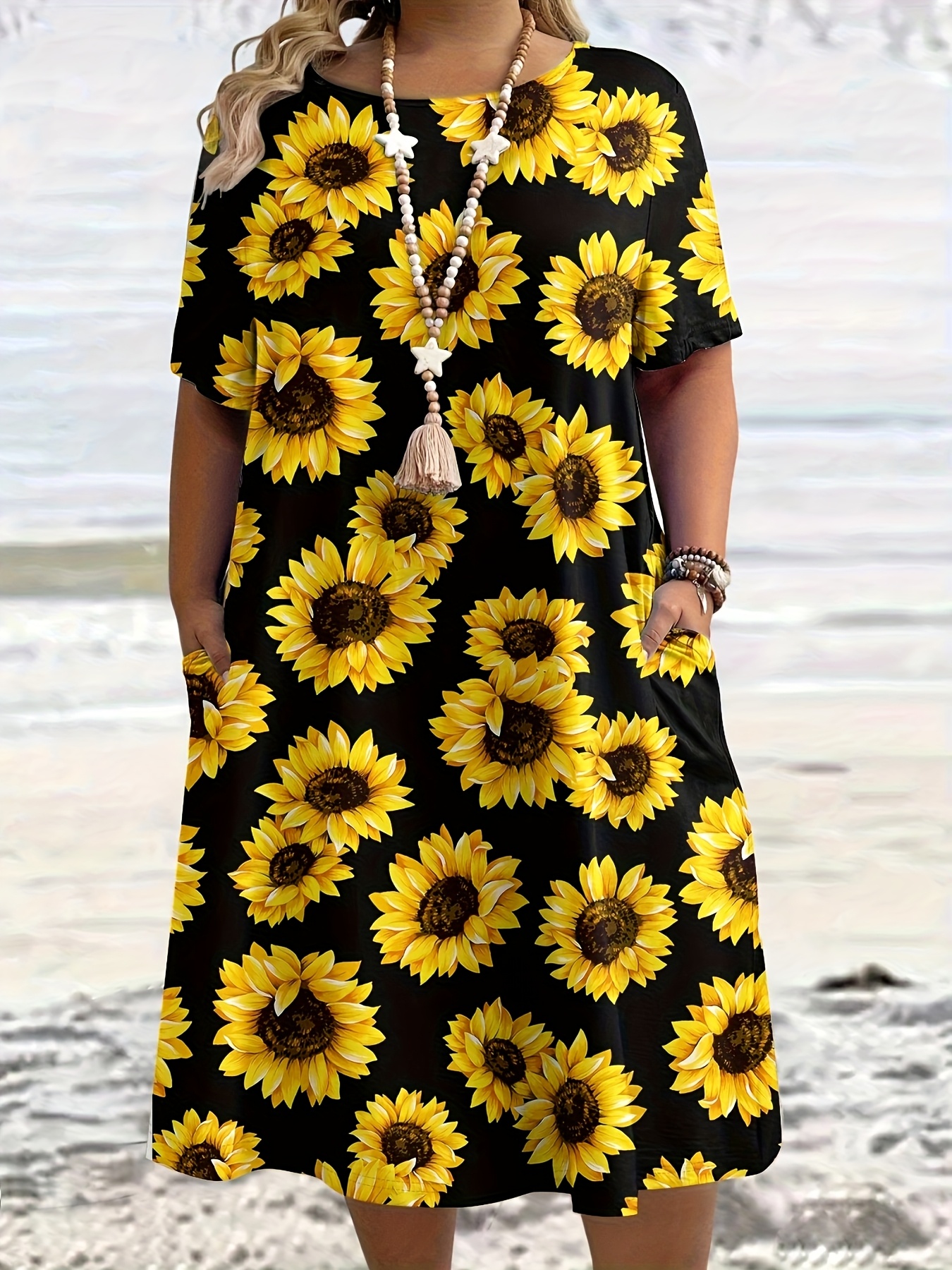 sunflower dress women sold on Temu United States