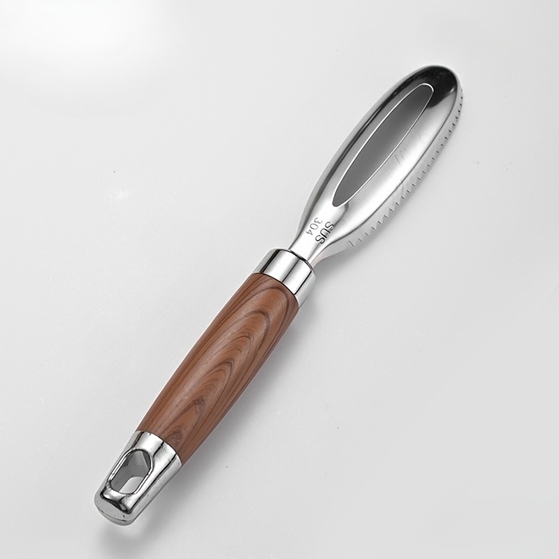 1pc 304 Stainless Scale Removal Tool, Plastic Handle Fish Scale Brush, Household Fish Scale Remover, Kitchen Small Tool, Can Quickly And Remove Fish Scales