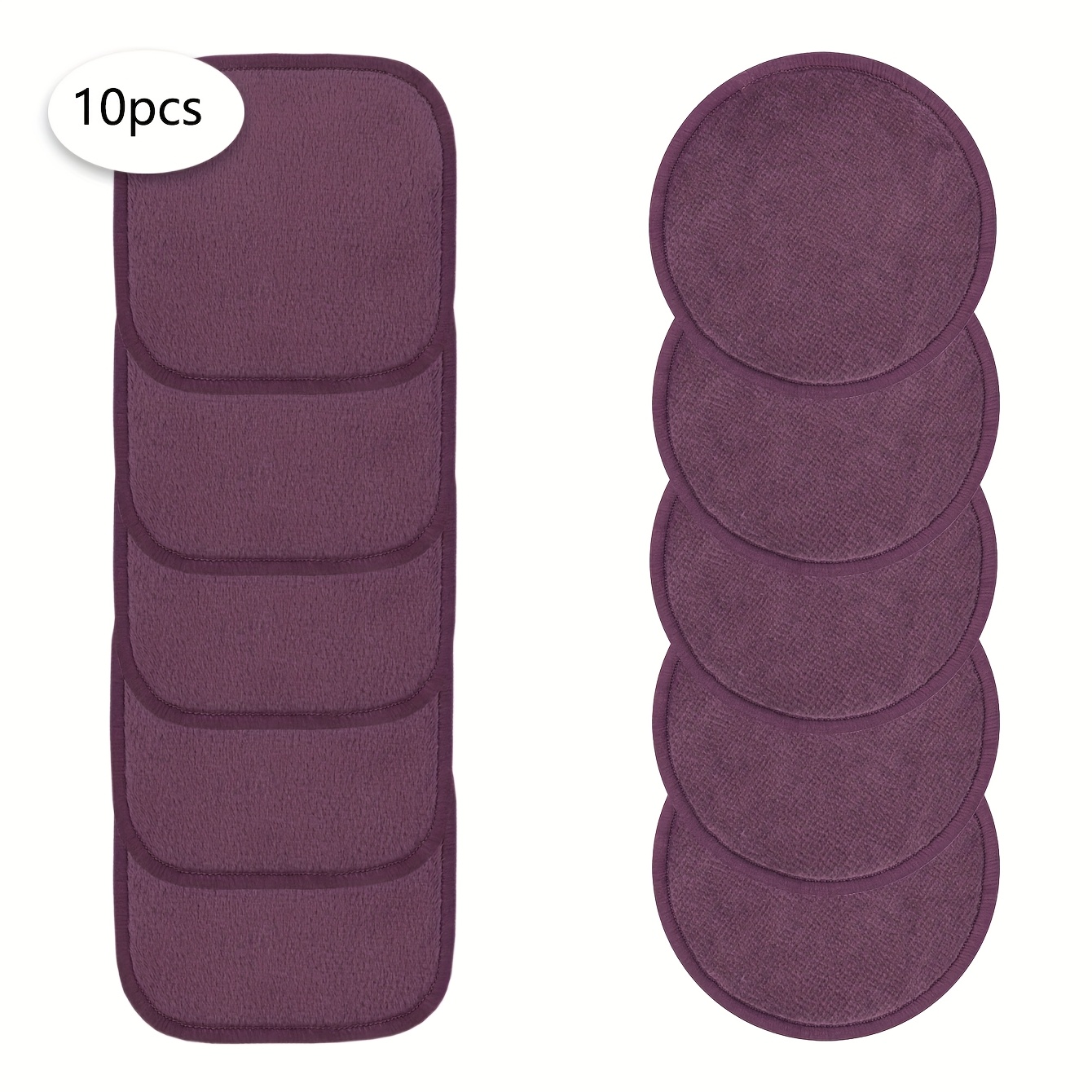 Velvet Makeup Pads Round And Square 10-30pcs, Machine Washable Reusable Makeup Tools, Face Washing, Cleansing, Makeup Removal, Suitable For Types