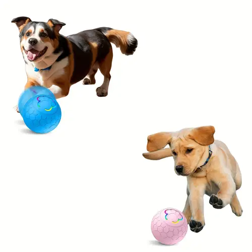 2pcs dog toys ball auto moving bouncing rotating ball with 2 usb rechargeable 56mm in diameter for small gift for boredom