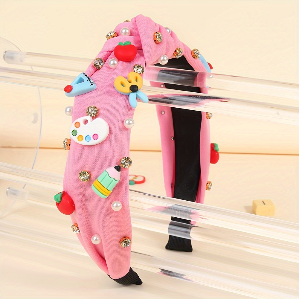 Image of 1pc Back To School Headband For Women Premium Pencil Hair Hoop Hair Band Accessories For Women Homecoming