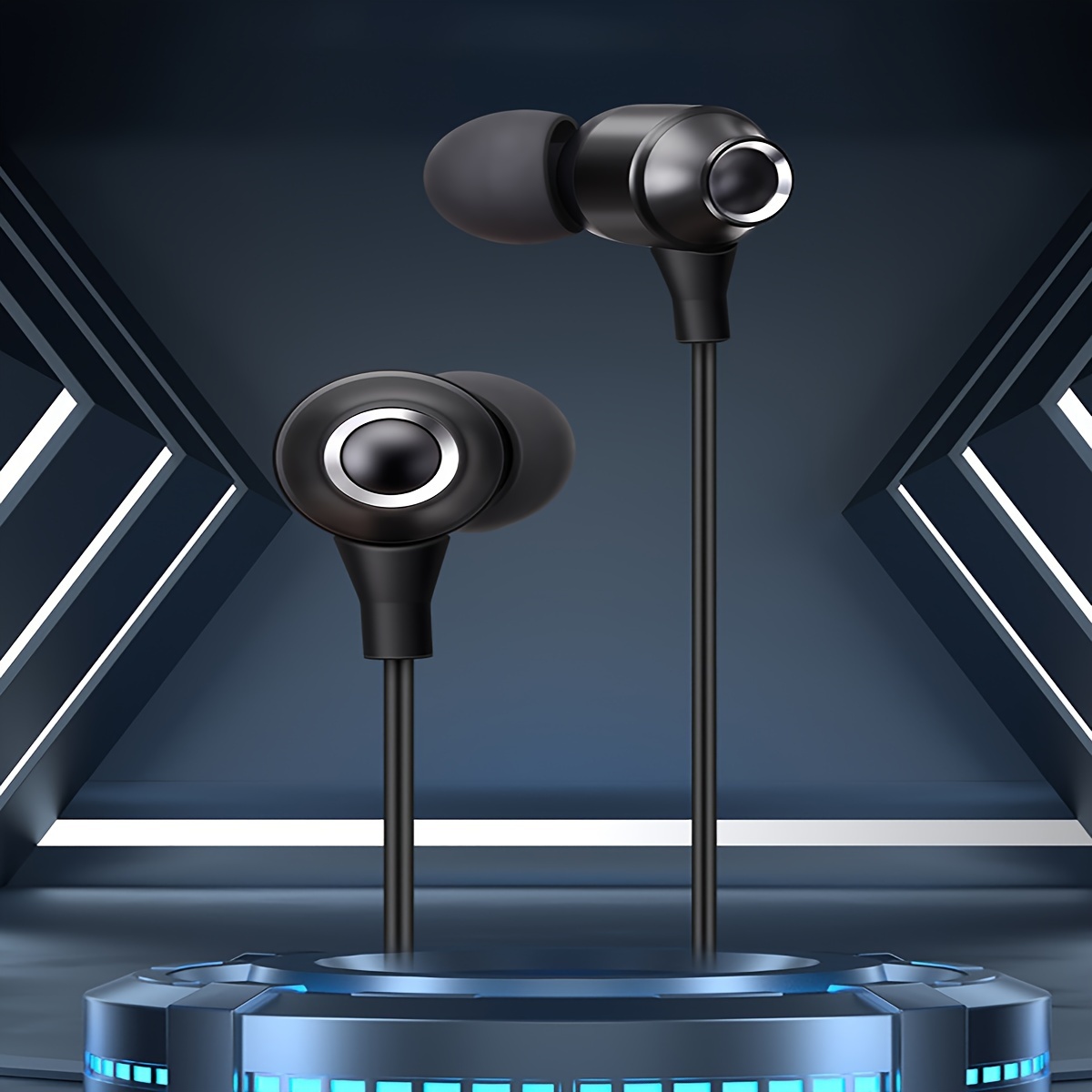 Urizons Nylon Braided Cord Wired In Ear Lighting Headphones - Temu