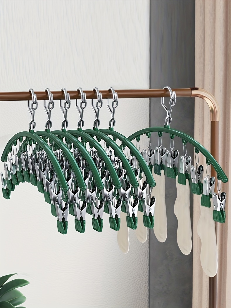 stainless steel sock rack curved multifunctional drying rack fully plasticized clothespin sock drying clothes hanger home hanging clothes traceless clip details 0