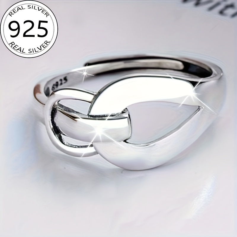 

A Unique And Elegant 925 Sterling Silver Ring In A Hip Hop Geometric Style, Weighing Approximately 3.1 Grams, Perfect As A Holiday Gift For Your Girlfriend.