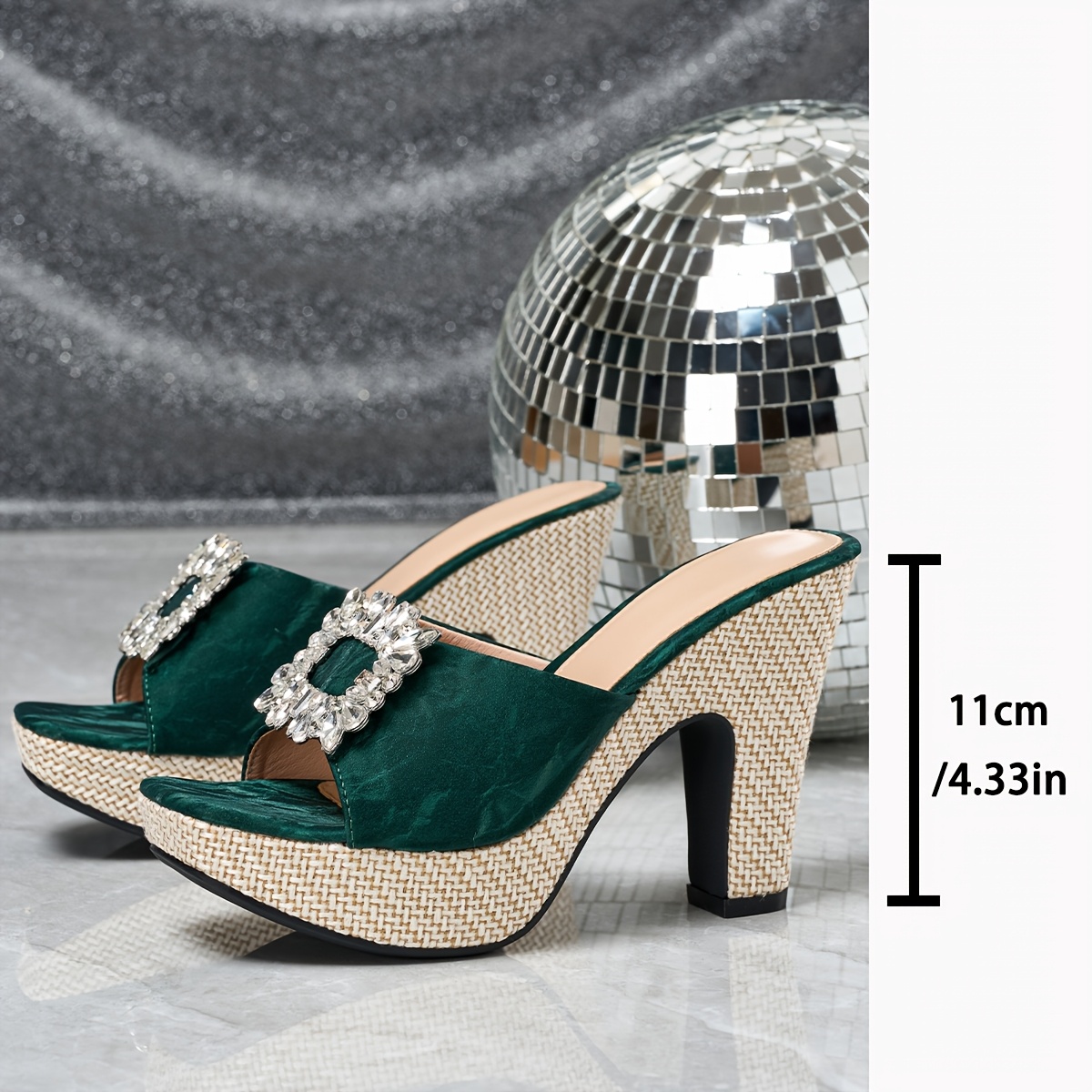 elegant womens fashion   square   high heel sandals women shoes Product details 4