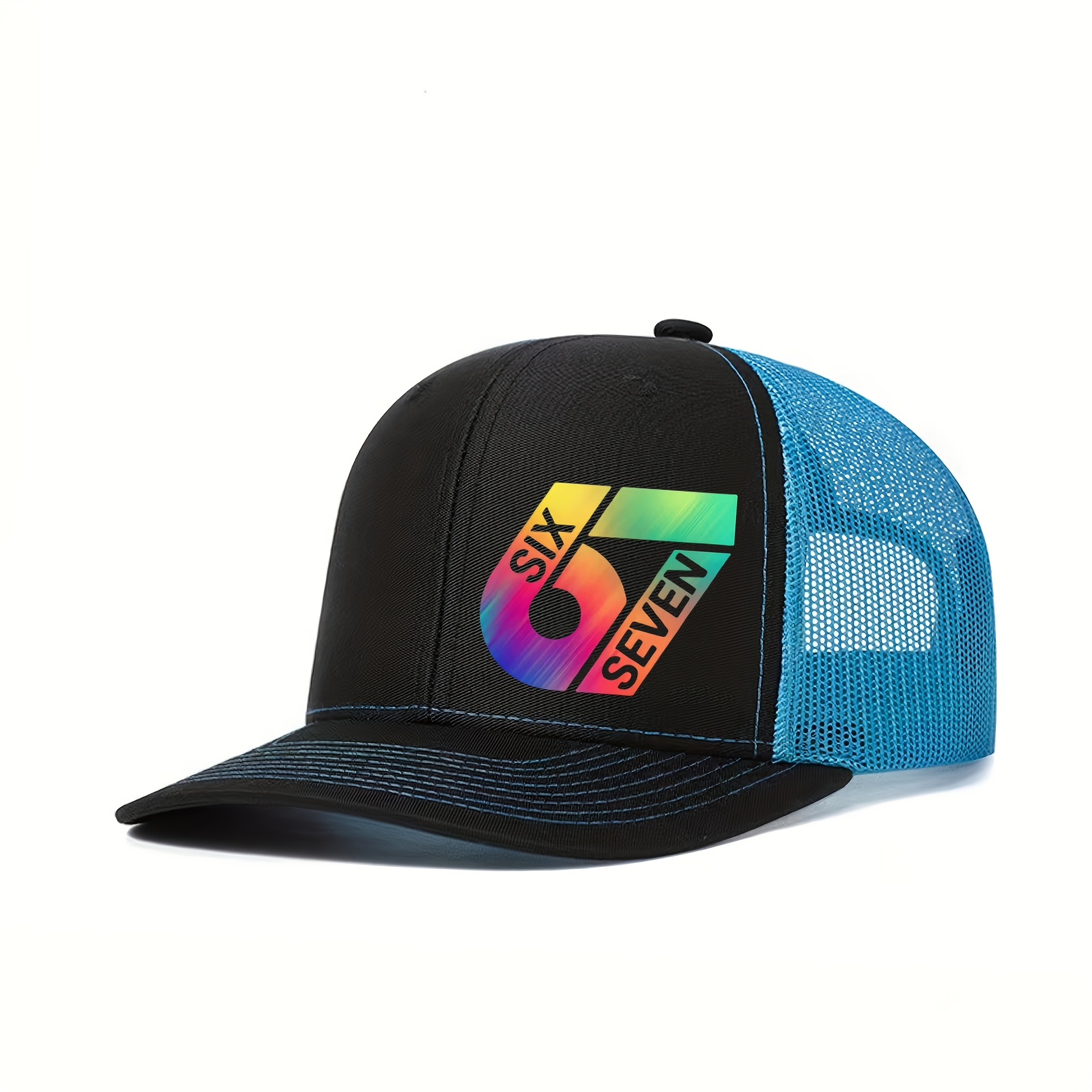 TEMU Gorra de Béisbol Unisex para Deportes al con Estampado de de 67 Dígitos y Malla de Paneles, Estilo Trucker