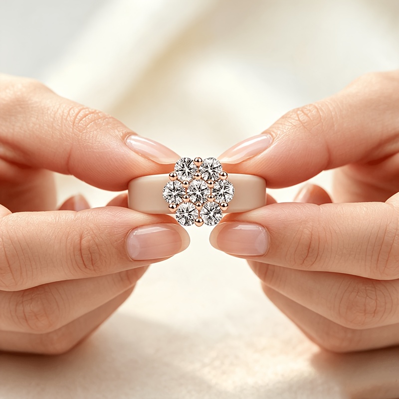 Women's Floral Cluster-set Silicone Wedding Ring