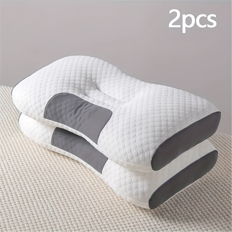 2 pack 1 pack massage neck   sleep ergonomic neck bone contour support pillow durable fabric home pillow high quality pillow core detachable cover moisture absorbing sleep pillow core christmas gift