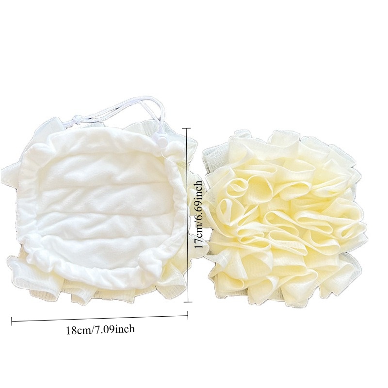 Bath Puff and Hook Set, 2pcs in Random Color