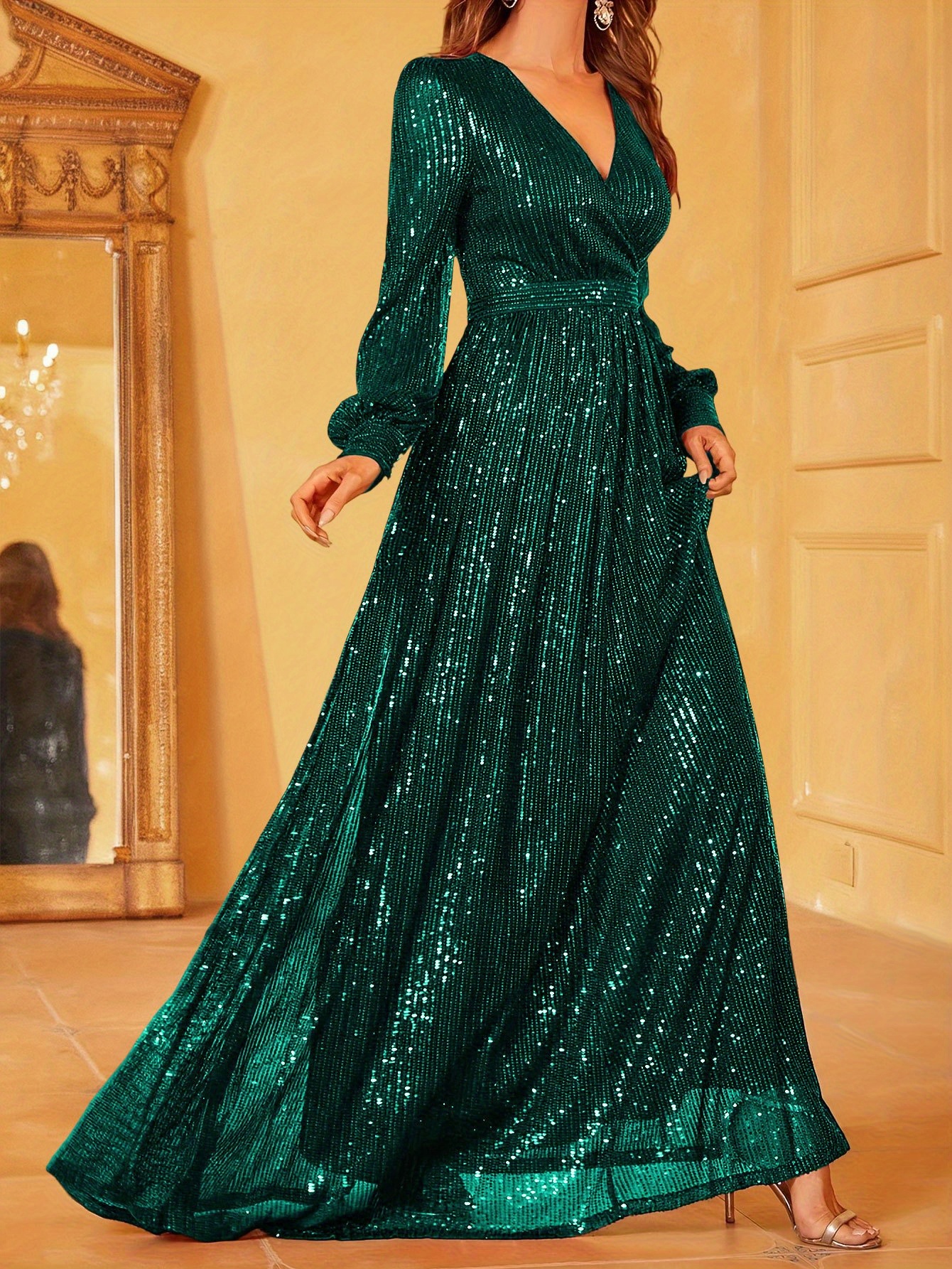 knee length dresses for ladies Louanne Slinky Long Sleeve Maxi Dress main image 0