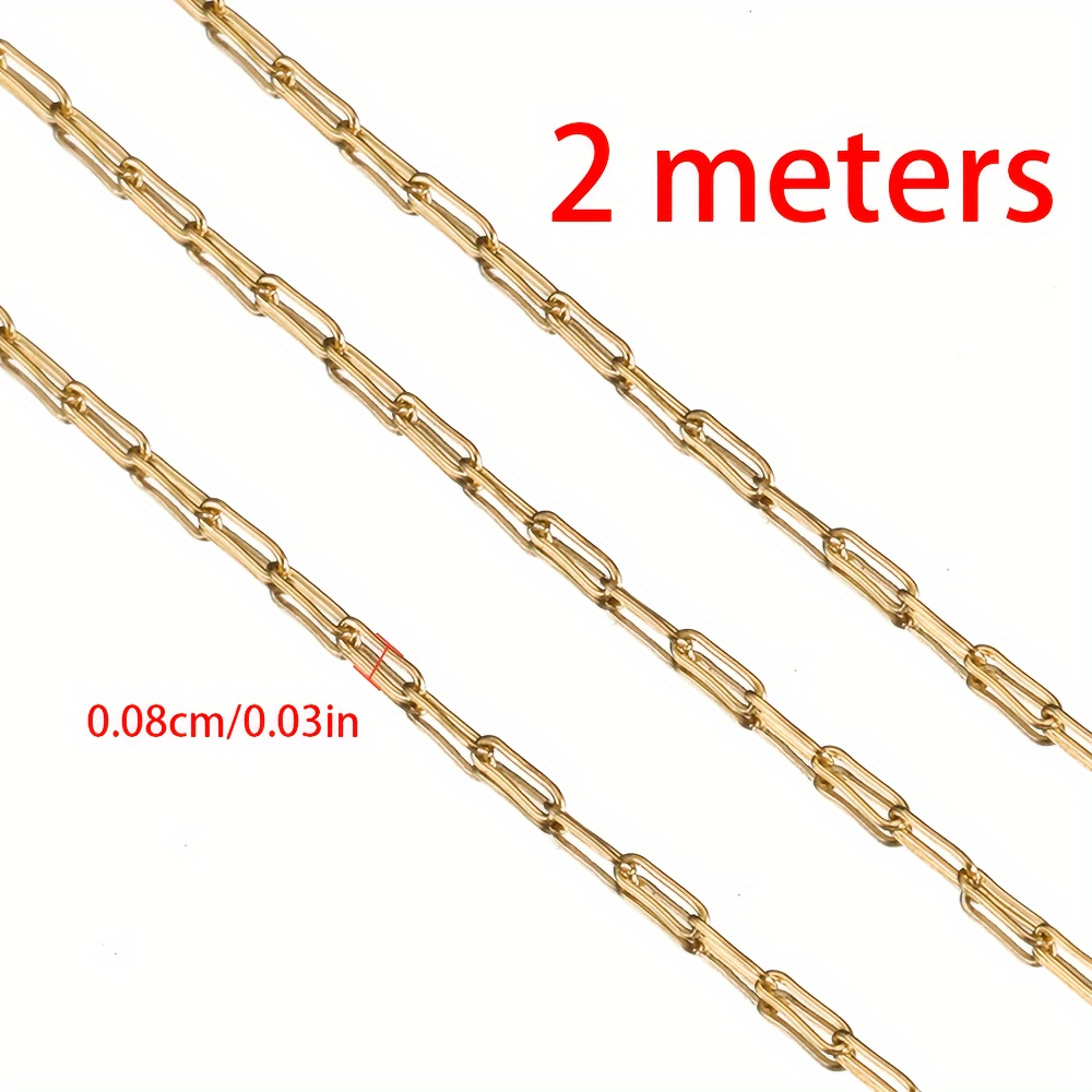2 Meter Stainless Steel Jewelry Chain Color Super Fine Chain Beading Wire Chain Bracelet Necklace Jewelry Making Supplies Bulk Supplies