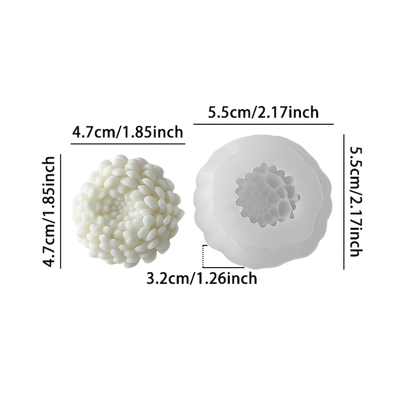 TEMU Chrysanthemum Silicone Mold, Suitable For Candle Making, Soap, And Resin Crafts - High-temperature Resistant, Flexible Mold With Layered Petals