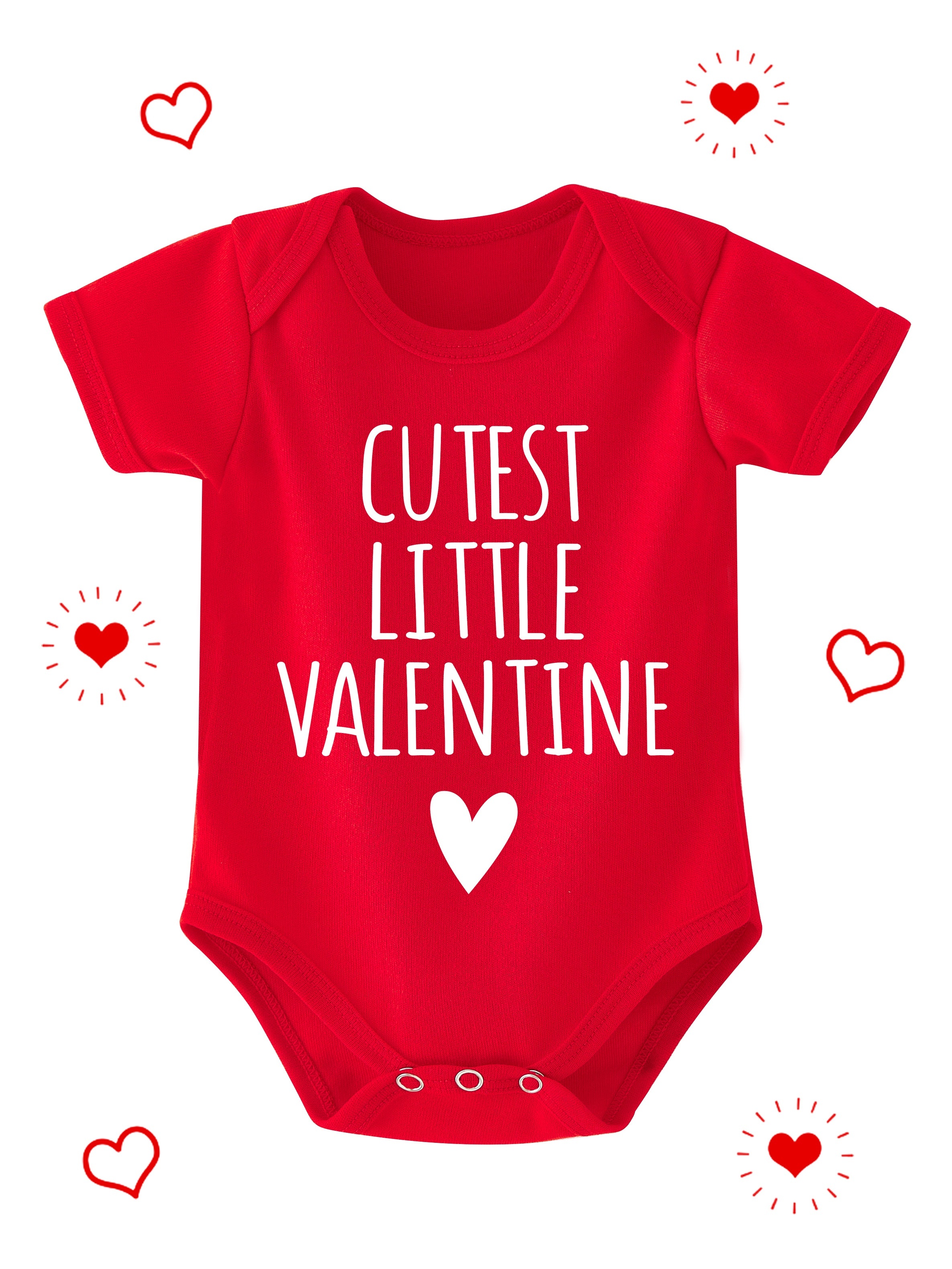 valentine's day baby girls' short sleeve bodysuit casual Temu Canada