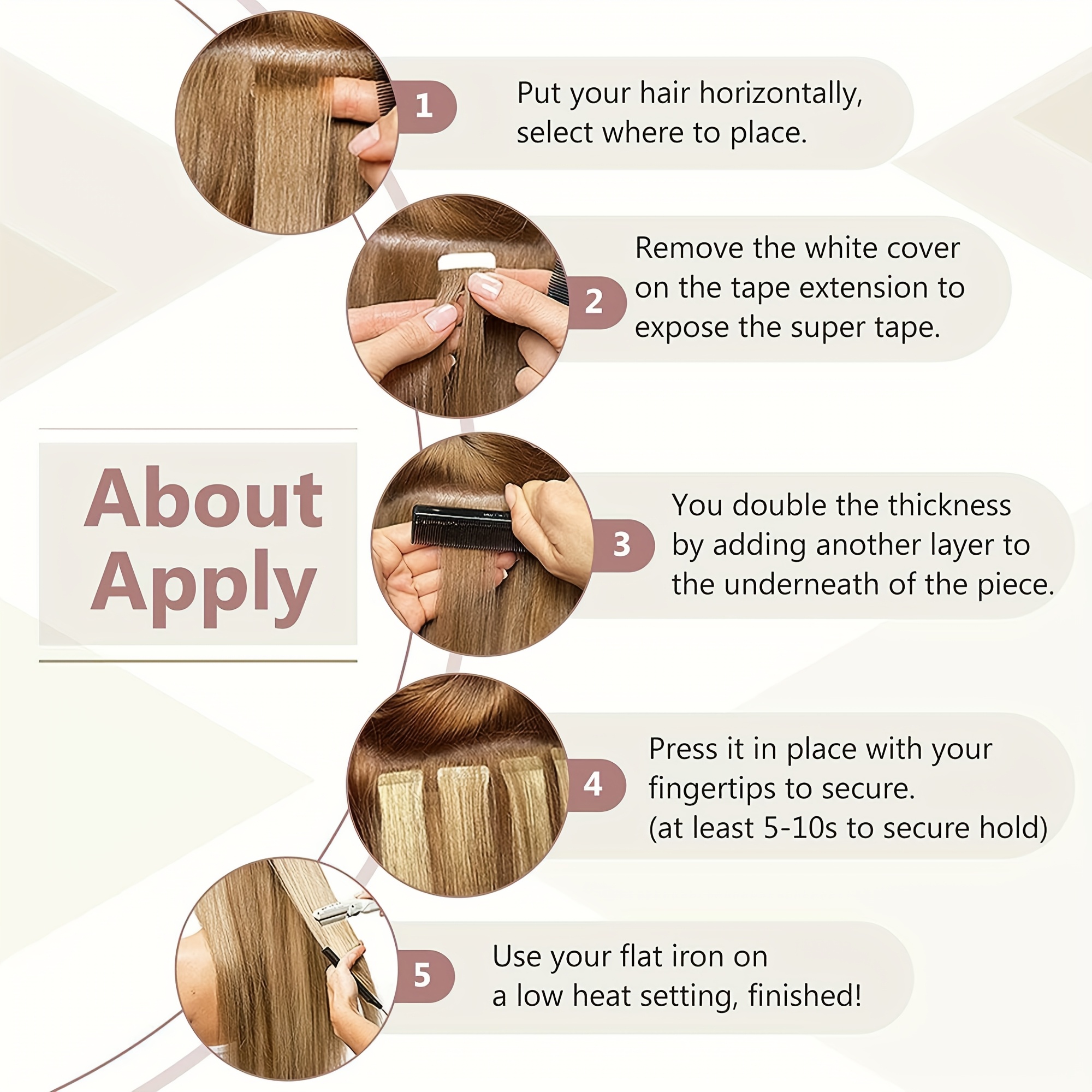 10pcs 1 pack straight real human hair tape in extensions straight smooth hair extensions 16 24 natural popular blonde color human hair extneisons for women versatile use for   party brithday fesitival to add volumn and length details 7